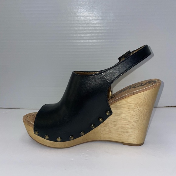 Sam Edelman Silver and Black Wedge Sandals - Picture 10 of 15